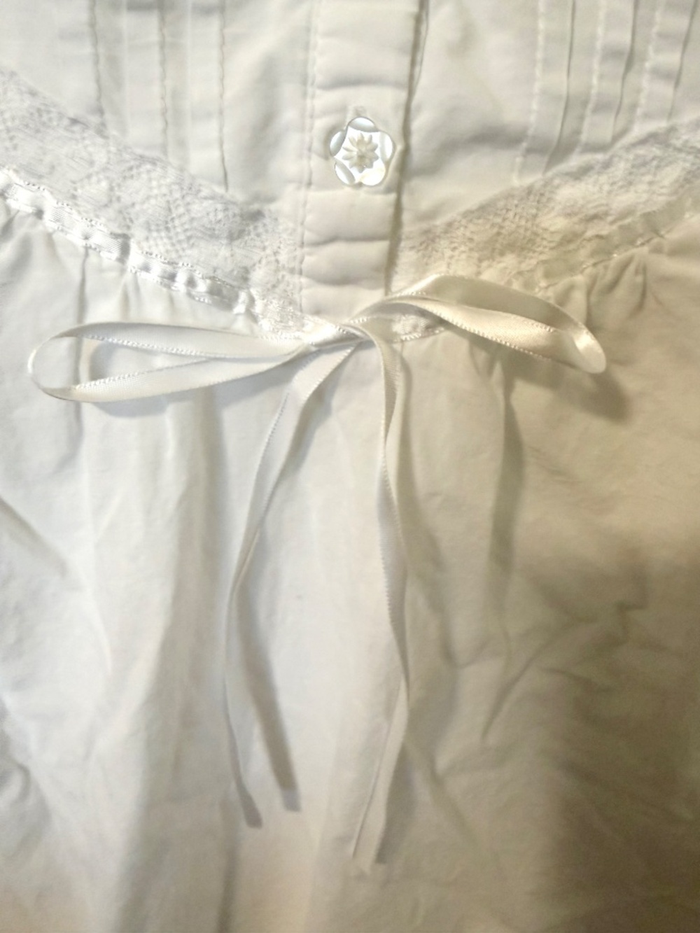 Vintage Laura Ashley Nightgown, Crisp Bright White - Picture 2 of 7